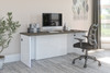 Bestar Norma 71W Desk Shell in Walnut Grey & White - 181400-000035