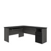 Bestar Norma 71W L-Shaped Desk in Black & Bark Gray - 181420-000018