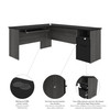 Bestar Norma 71W L-Shaped Desk in Black & Bark Gray - 181420-000018