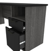 Bestar Norma 71W L-Shaped Desk in Black & Bark Gray - 181420-000018