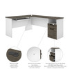 Bestar Norma 71W L-Shaped Desk in Walnut Grey & White - 181420-000035