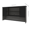 Bestar Norma 71W Hutch in Black & Bark Gray - 181520-000018
