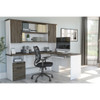 Bestar Norma 71W L-Shaped Desk with Hutch in Walnut Grey & White - 181850-000035