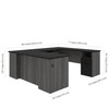 Bestar Norma 71W U or L-Shaped Desk in Black & Bark Gray - 181851-000018