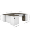 Bestar Norma 71W U or L-Shaped Desk in Walnut Grey & White - 181851-000035