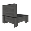 Bestar Norma 71W U or L-Shaped Executive Desk with Hutch in Black & Bark Gray - 181852-000018