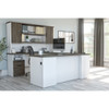 Bestar Norma 71W U or L-Shaped Executive Desk with Hutch in Walnut Grey & White - 181852-000035