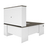 Bestar Norma 71W U or L-Shaped Executive Desk with Hutch in Walnut Grey & White - 181852-000035