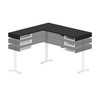 Bestar Viva 72W L-Shaped Standing Desk in Black & White - 19420-18