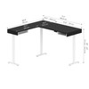 Bestar Viva 72W L-Shaped Standing Desk in Black & White - 19420-18