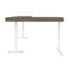 Bestar Viva 72W L-Shaped Standing Desk in Walnut Grey & White - 19420-35