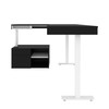 Bestar Viva 72W L-Shaped Standing Desk with Credenza in Black & White - 19850-18