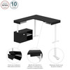 Bestar Viva 72W L-Shaped Standing Desk with Credenza in Black & White - 19850-18