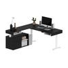 Bestar Viva 72W L-Shaped Standing Desk with Credenza in Black & White - 19850-18