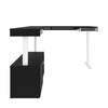 Bestar Viva 72W L-Shaped Standing Desk with Credenza in Black & White - 19850-18