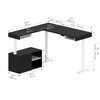 Bestar Viva 72W L-Shaped Standing Desk with Credenza in Black & White - 19850-18