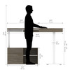 Bestar Viva 72W L-Shaped Standing Desk with Credenza in Walnut Grey - 19850-35