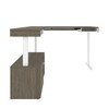 Bestar Viva 72W L-Shaped Standing Desk with Credenza in Walnut Grey - 19850-35