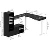 Bestar Viva 72W L-Shaped Standing Desk with Credenza and Shelving Unit in Black - 19851-18