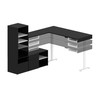 Bestar Viva 72W L-Shaped Standing Desk with Credenza and Shelving Unit in Black - 19851-18