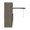 Bestar Viva 72W L-Shaped Standing Desk with Credenza and Shelving Unit in Walnut Grey & White - 19851-35