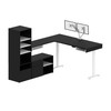 Bestar Viva 72W L-Shaped Standing Desk with Dual Monitor Arm and Storage in Black - 19853-18
