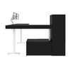 Bestar Viva 72W L-Shaped Standing Desk with Dual Monitor Arm and Storage in Black - 19853-18