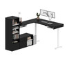 Bestar Viva 72W L-Shaped Standing Desk with Dual Monitor Arm and Storage in Black - 19853-18