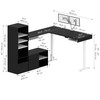 Bestar Viva 72W L-Shaped Standing Desk with Dual Monitor Arm and Storage in Black - 19853-18