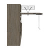 Bestar Viva 72W L-Shaped Standing Desk with Dual Monitor Arm and Storage in Walnut Grey & White - 19853-35