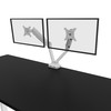 Bestar Viva Two 72W L-Shaped Standing Desks with Dual Monitor Arms and Storage in Black - 19854-18