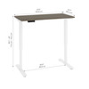 Bestar Viva 48W x 24D Electric Standing Desk in Walnut Grey - 19857-000035