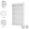 Bestar Universel 36W Bookcase in White - 44700-17