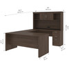Bestar Logan 66W U-Shaped Desk with Hutch, Lateral File Cabinet, and Bookcase in Antigua - 46851-52