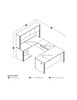 Bestar Embassy 66W U-Shaped Executive Desk with Pedestal and Hutch in Dark Chocolate - 60857-79
