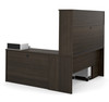 Bestar Embassy 72W L-Shaped Desk with Hutch and 2 Pedestals in Dark Chocolate - 60893-79