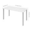 Bestar Universel 60W Table Desk with Square Metal Legs in White - 65865-17