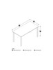 Bestar Universel 60W Table Desk with Square Metal Legs in Black - 65865-18