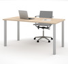Bestar Universel 60W Table Desk with Square Metal Legs in Northern Maple - 65865-38