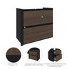 Bestar Connexion 34W Add-On 2 Drawer Lateral File Cabinet in Antigua & Black - 93620-000052