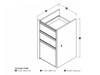Bestar Connexion 16W Add-On 3 Drawer Pedestal in Antigua & Black - 93621-000052