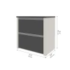 Bestar Connexion 31W 2 Drawer Lateral File Cabinet in Slate & Sandstone - 93631-1159
