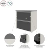 Bestar Connexion 31W 2 Drawer Lateral File Cabinet in Slate & Sandstone - 93631-1159
