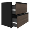 Bestar Connexion 72W L-Shaped Desk with Hutch and Lateral File Cabinet in Antigua & Black - 93867-000052