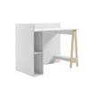 Nexera Atypik 2 Piece Home Office Set, White and Birch Plywood - 403039