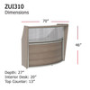 Linea Italia Reception Station with Polycarbonate Walnut - ZUI310