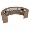 Linea Italia Triple Reception Station with Polycarbonate Walnut - ZUI317