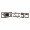 Bush Furniture Coliseum Living Room Set with 60W TV Stand, Coffee Table, and Set of Two End Tables in Driftwood Gray - CSM008DG