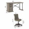 Bush Furniture Coliseum 60W Designer Desk Set with Office Chair in Driftwood Gray - CSM014DG