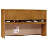 Bush Business Furniture Series C Package L-Shaped Credenza with Hutch and Mobile File Cabinet Natural Cherry - SRC018NCSU